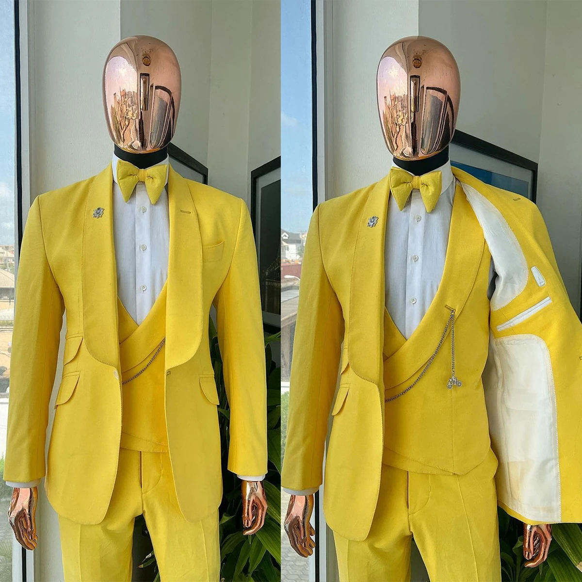 Yellow Mens Tuxedos Shawl Lapel Groom Slim Fit Wedding Blazer Suits Formal Prom Party Pants Coat Jacket 3 Pieces
Yellow Mens Tuxedos Shawl Lapel Groom Slim Fit Wedding Blazer Suits Formal Prom Party Pants Coat Jacket 3 Pieces