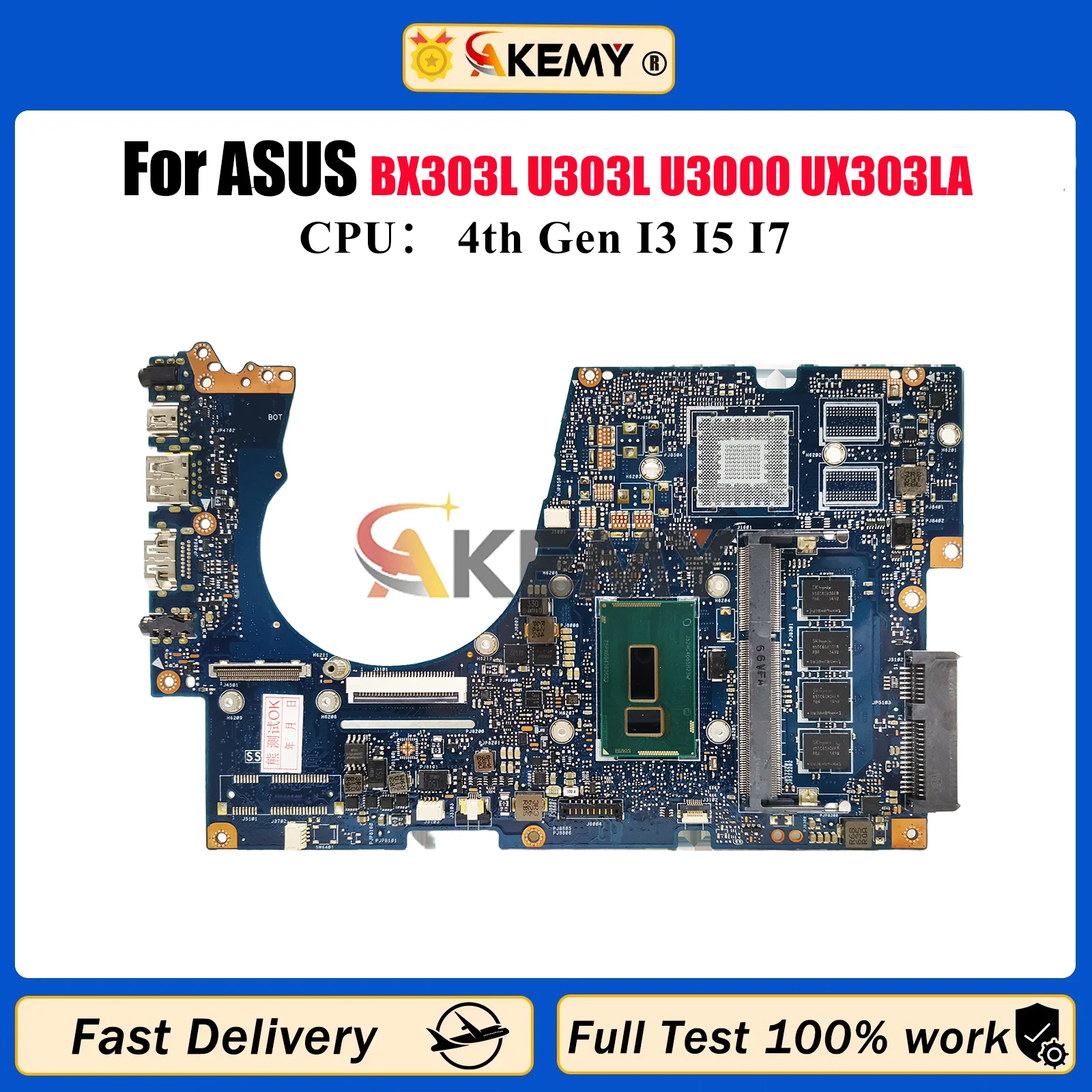 UX303LA Laptop Motherboard For ASUS ZenBook UX303L BX303L U303L U3000 UX303LA UX303LN UX303LNB UX303LB Mainboard W/ I3 I5 I7 CPU
UX303LA Laptop Motherboard For ASUS ZenBook UX303L BX303L U303L U3000 UX303LA UX303LN UX303LNB UX303LB Mainboard W/ I3 I5 I7 CPU