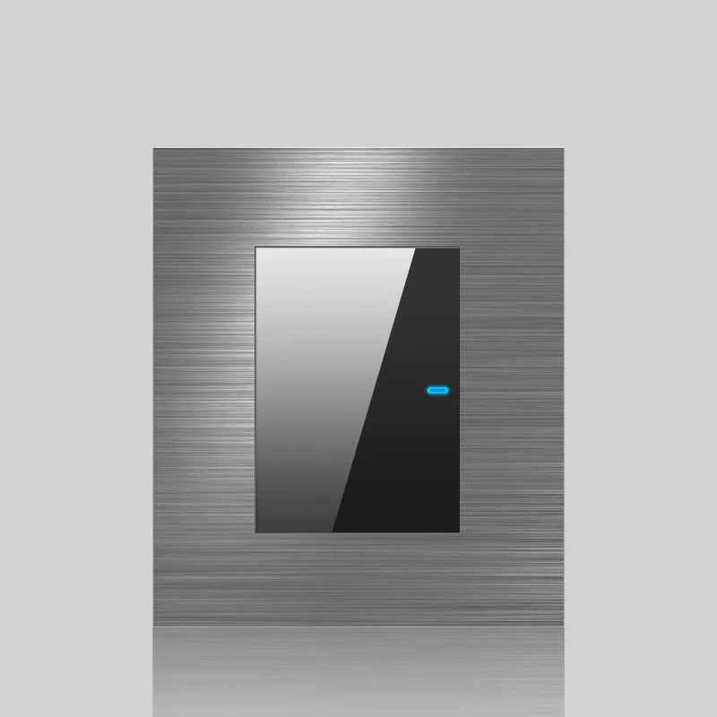 86 type 1 2 3 gang EU Standard Grey brushed Stainless Steel Panel switch socket with LED light socket socket Acrylic button TV
86 type 1 2 3 gang EU Standard Grey brushed Stainless Steel Panel switch socket with LED light socket socket Acrylic button TV