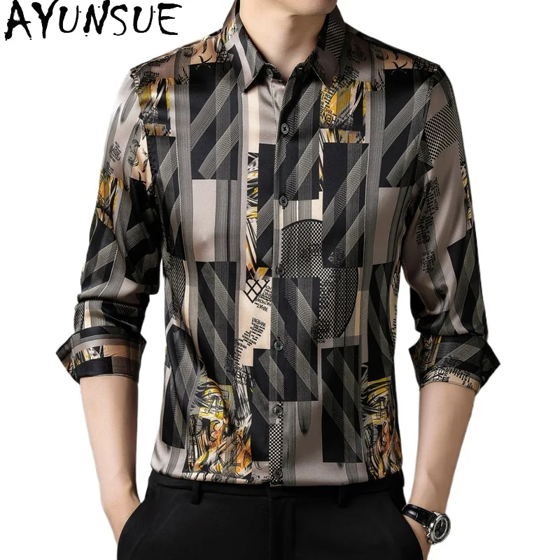 AYUNSUE High Quality 93% Mulberry Silk Shirts for Man 2026 Spring Summer Fashion Long Sleeve Shirt Men Clothing Satin Tops Trend
AYUNSUE High Quality 93% Mulberry Silk Shirts for Man 2026 Spring Summer Fashion Long Sleeve Shirt Men Clothing Satin Tops Trend