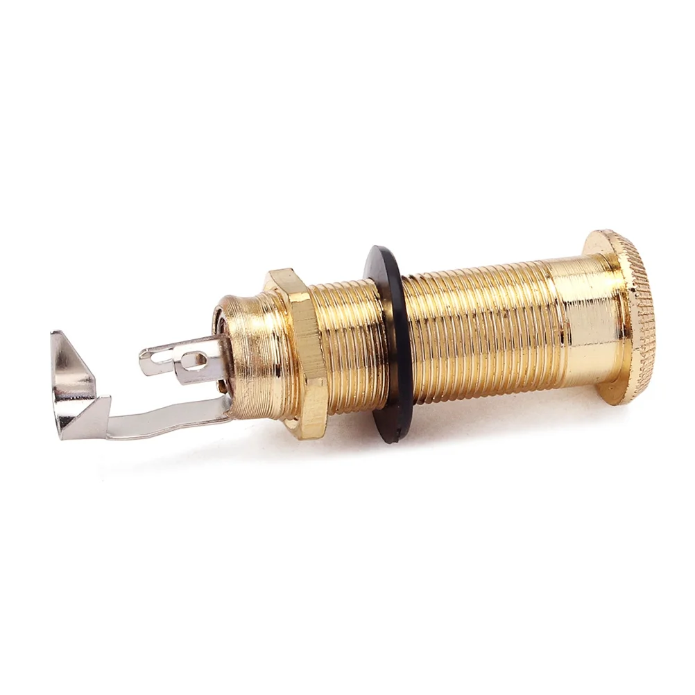 1/4 Inch 6.35Mm Long Stem Cylinder Endpin Jack For Guitar Bass Output Input Socket With Strap Button Gold Instrument Part
1/4 Inch 6.35Mm Long Stem Cylinder Endpin Jack For Guitar Bass Output Input Socket With Strap Button Gold Instrument Part