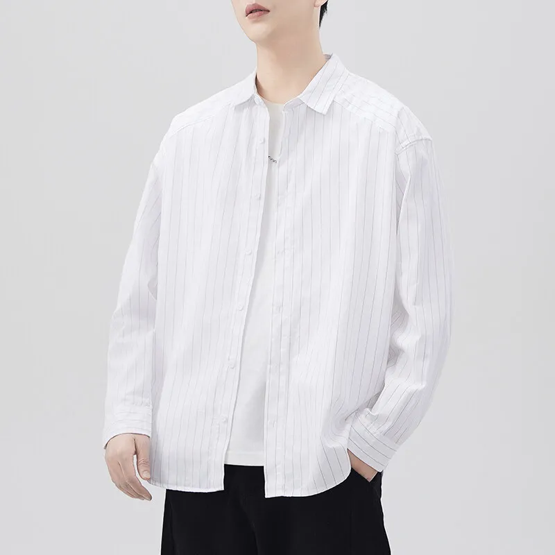 Spring Autumn Men's Stripe Pure Cotton Long Sleeve Loose Casual Fashion Shirt Cityboy Streetwear Vintage Shirts Blouses
Spring Autumn Men's Stripe Pure Cotton Long Sleeve Loose Casual Fashion Shirt Cityboy Streetwear Vintage Shirts Blouses