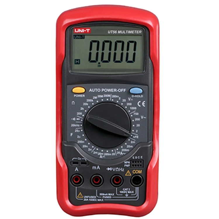 UNI-T UT56 Digital Multimeter True RMS Manual Range 20000 Counts 20A 1000V Resistance Capacitance Frequency Multimetro
UNI-T UT56 Digital Multimeter True RMS Manual Range 20000 Counts 20A 1000V Resistance Capacitance Frequency Multimetro