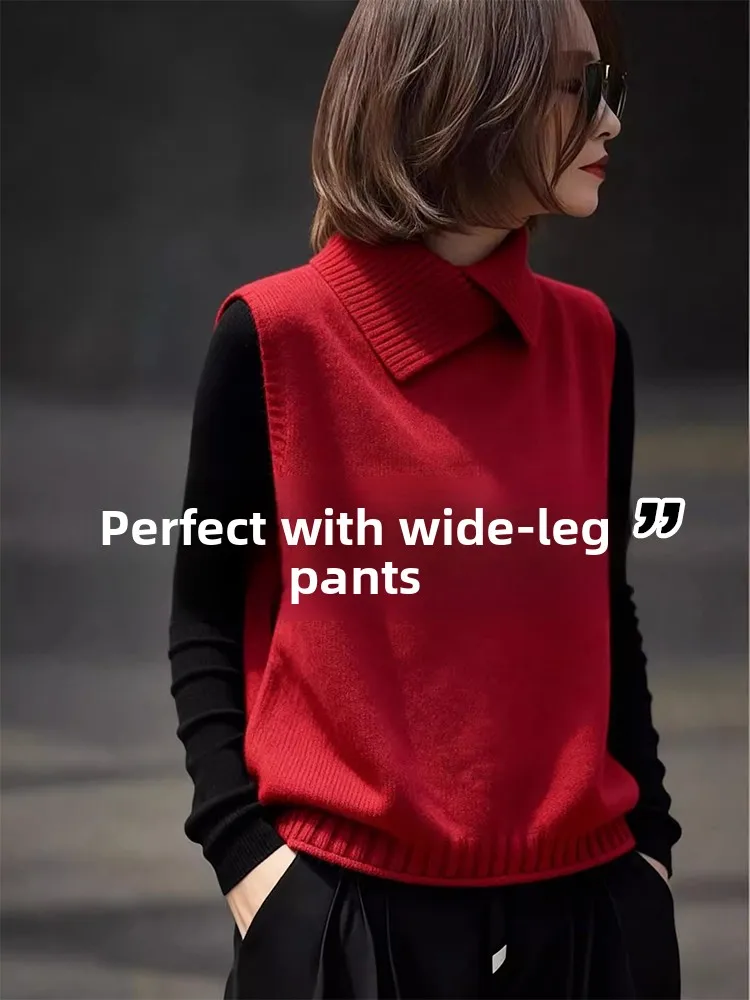 Red Knitted Vest Women's Spring Fashion Layering Simple Inner Match All-Match Sweater Shoulder Pad Soft Loose Fit Casual Slim...
Red Knitted Vest Women's Spring Fashion Layering Simple Inner Match All-Match Sweater Shoulder Pad Soft Loose Fit Casual Slim...