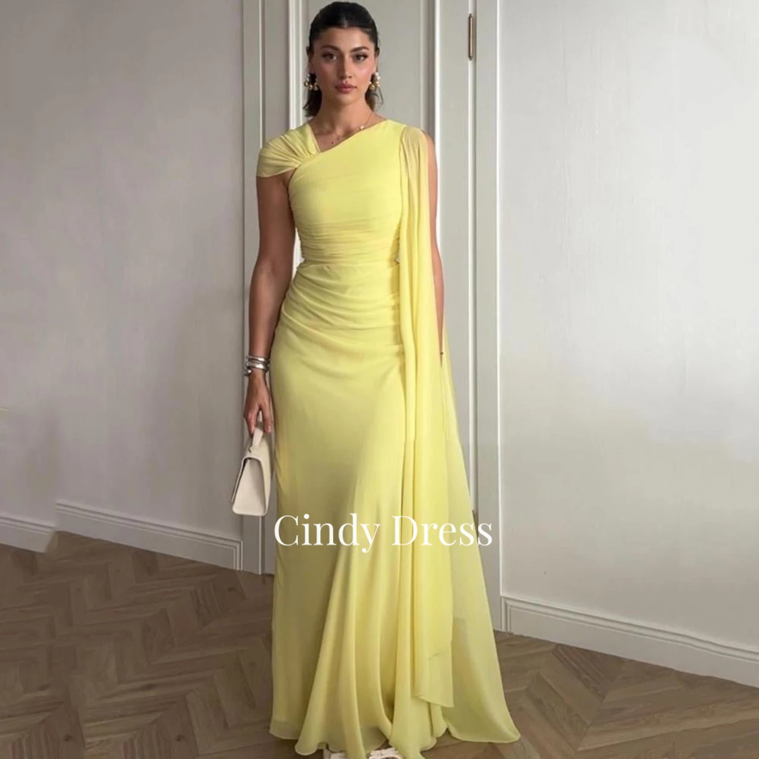 Cindy High Quality Evening Dresses for Special Occasions Chiffon Customized Elegant Women Dresses One Shoulder Yellow Prom Dress
Cindy High Quality Evening Dresses for Special Occasions Chiffon Customized Elegant Women Dresses One Shoulder Yellow Prom Dress