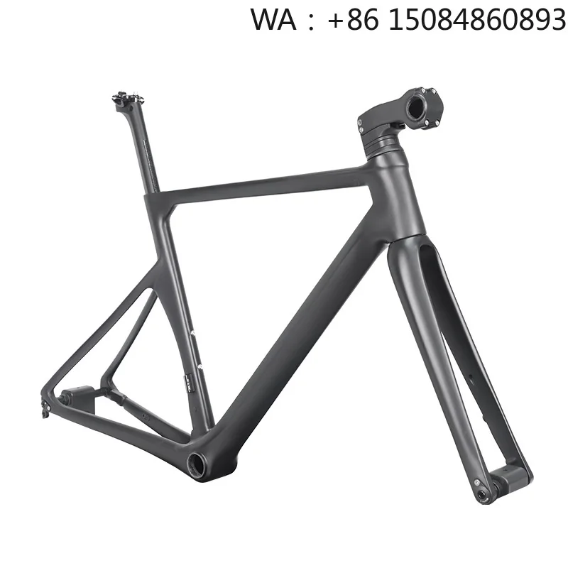 Aero Road Bike Frame, carbon fiber material, UD matt finish, flat mount disc brake mount for road bicycles
Aero Road Bike Frame, carbon fiber material, UD matt finish, flat mount disc brake mount for road bicycles