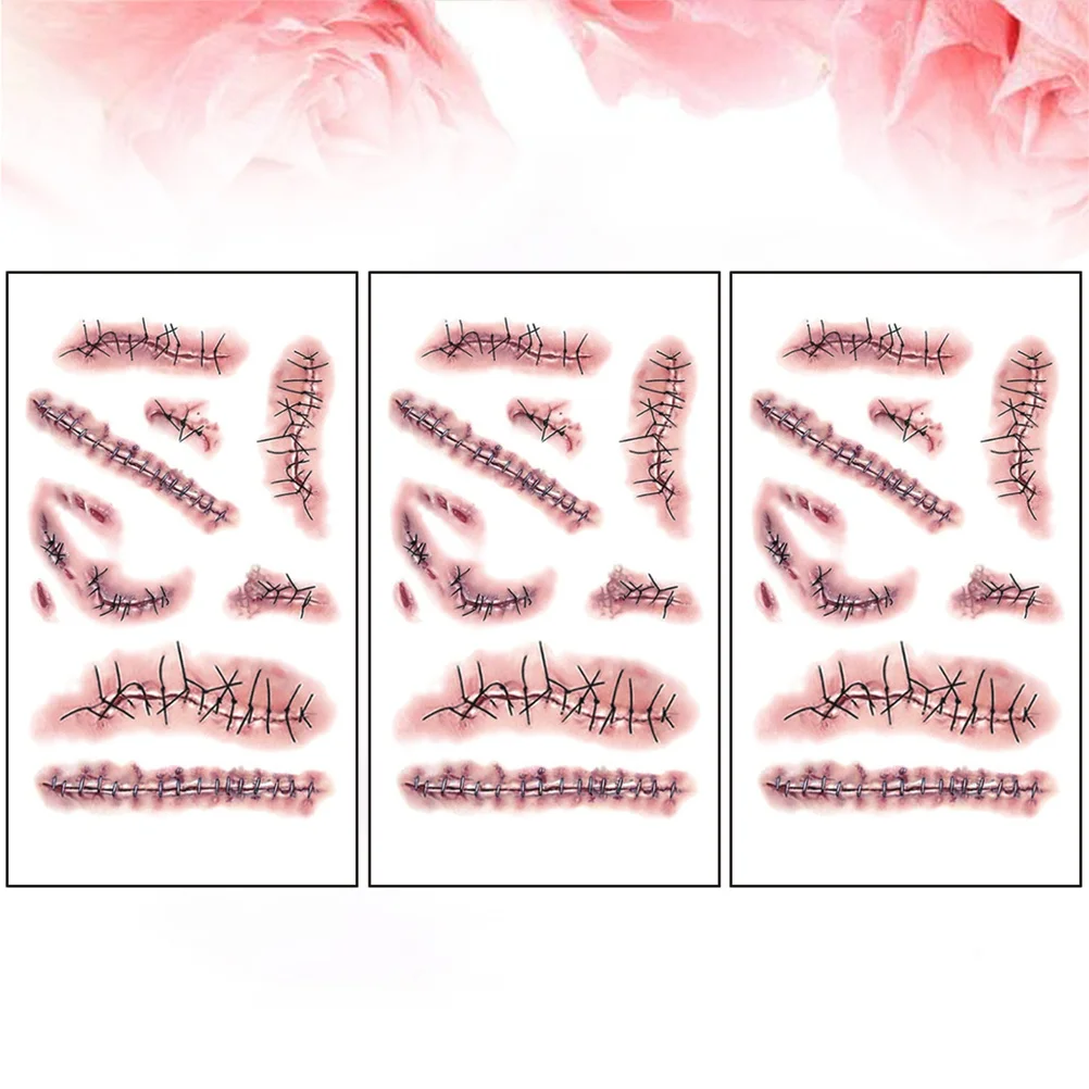 3pcs Halloween Decals Fake Scab Stickers Wound Scar Tattoos for Costume Makeup Masquerade Party Accessories
3pcs Halloween Decals Fake Scab Stickers Wound Scar Tattoos for Costume Makeup Masquerade Party Accessories
