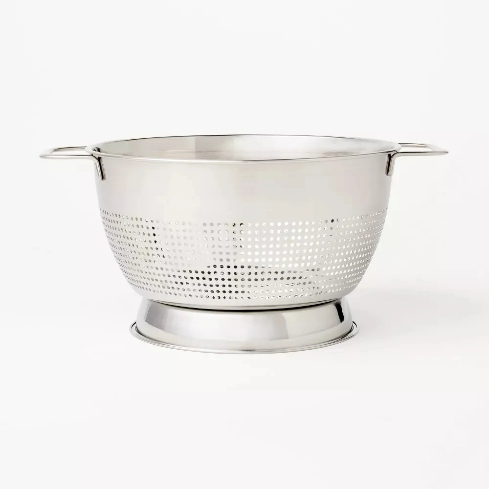 3qt Stainless Steel Colander for kitchen,Mesh Metal Strainer Bowl with Handle for Food,Noodle,Pasta,Fruit,Spaghetti,Vegetable 
3qt Stainless Steel Colander for kitchen,Mesh Metal Strainer Bowl with Handle for Food,Noodle,Pasta,Fruit,Spaghetti,Vegetable