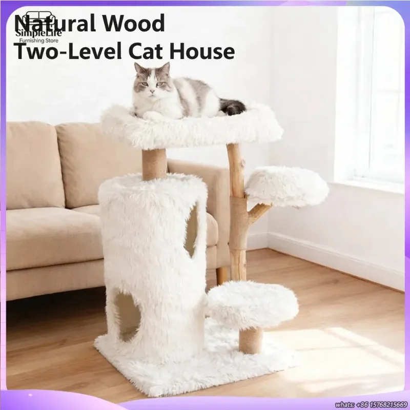 Solid Wood Cat Tree with Cozy Hideout Climbing Platform and Sisal Scratching Posts Multi Tier Space Saving Pet Furniture for
Solid Wood Cat Tree with Cozy Hideout Climbing Platform and Sisal Scratching Posts Multi Tier Space Saving Pet Furniture for
