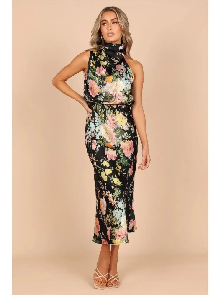 Women's Summer New Long Dress Fashionable Printed Sexy Sleeveless Hanging Neck Back Hollow Button Casual Dress
Women's Summer New Long Dress Fashionable Printed Sexy Sleeveless Hanging Neck Back Hollow Button Casual Dress