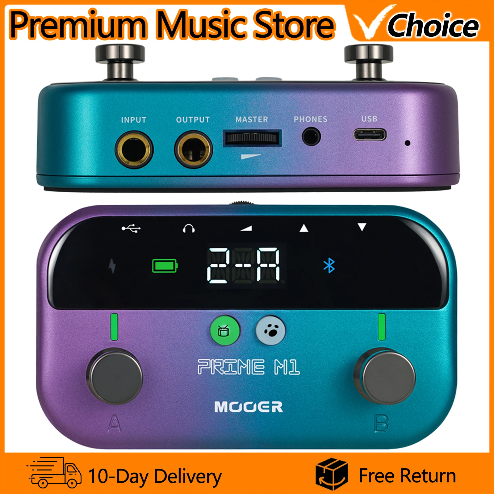 Гитарная педаль MOOER Smart Guitar Pedal Prime M1 с 128 эффектами, драм-машина, тюнер, лупер, поддержка Bluetooth, встроенный аккумулятор
Гитарная педаль MOOER Smart Guitar Pedal Prime M1 с 128 эффектами, драм-машина, тюнер, лупер, поддержка Bluetooth, встроенный аккумулятор