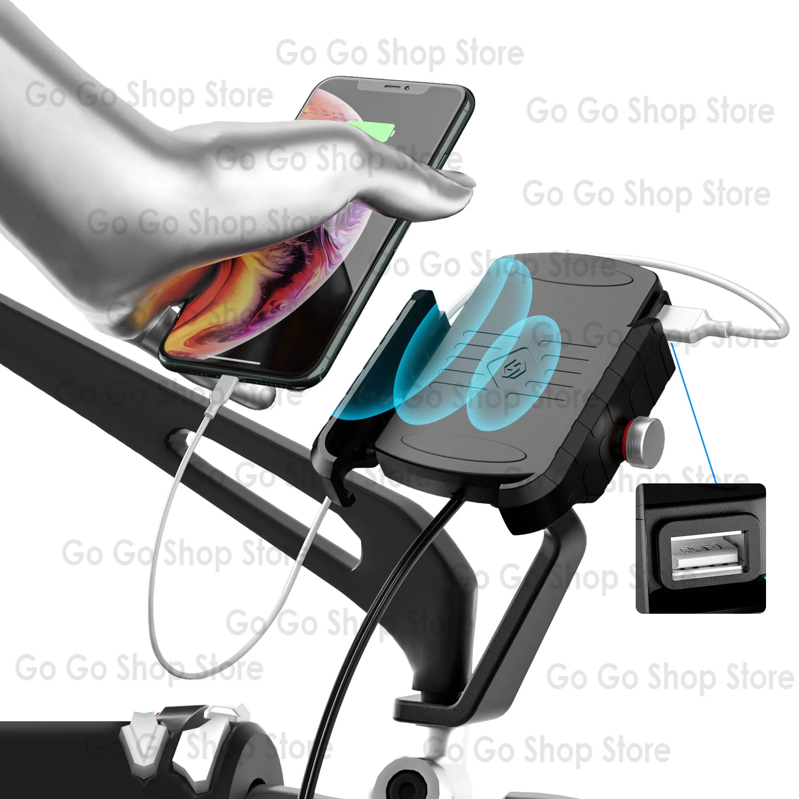Motorcycle wireless charging mobile phone holder 15W car mobile phone holder fast charging USB mobile phone charger 5V3A
Motorcycle wireless charging mobile phone holder 15W car mobile phone holder fast charging USB mobile phone charger 5V3A