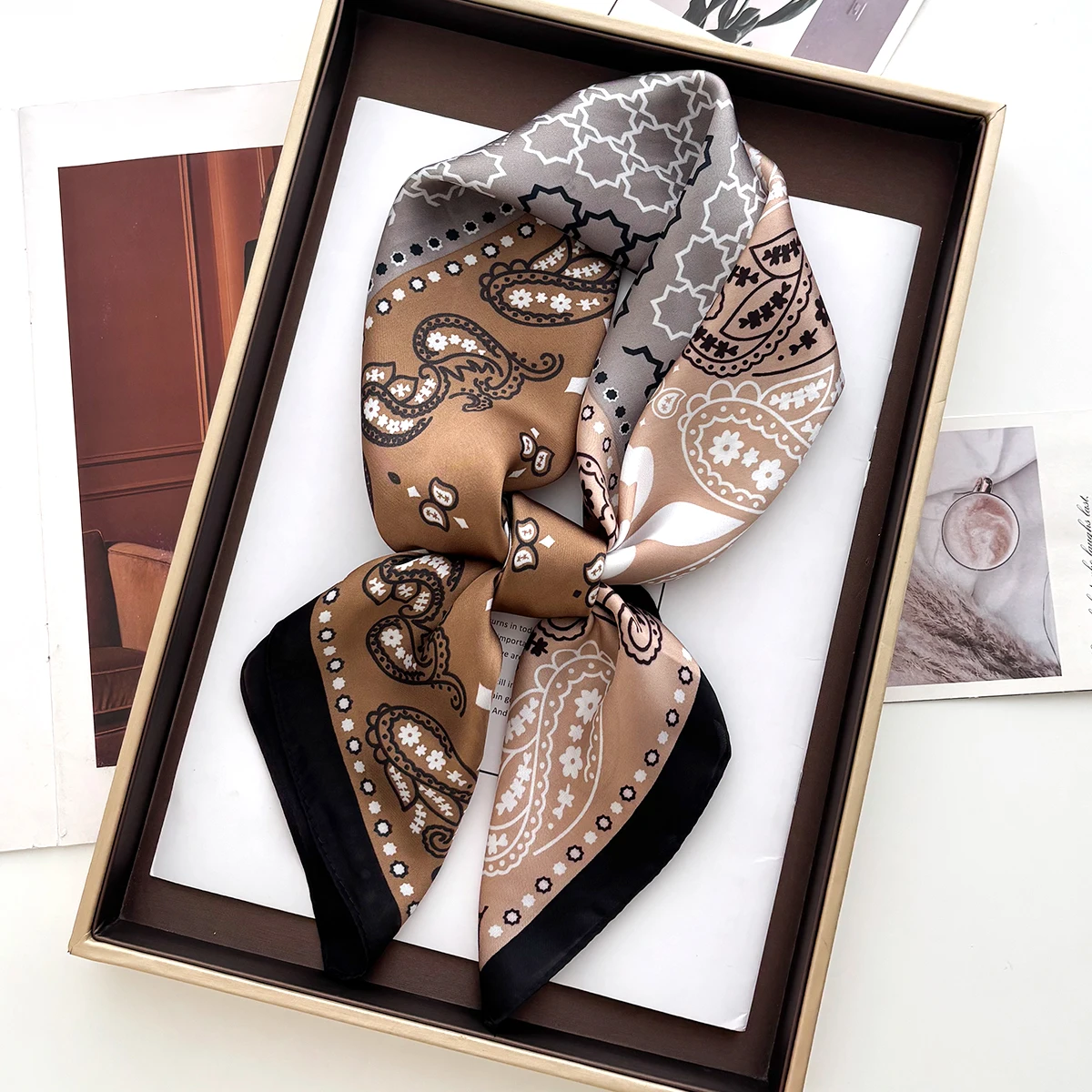 Luxury Silk 70cm Square Scarf For Women Bandanas Fashion Lady Hairband Female Cashew Print Neckerchief Hijab Bag Ribbon
Luxury Silk 70cm Square Scarf For Women Bandanas Fashion Lady Hairband Female Cashew Print Neckerchief Hijab Bag Ribbon