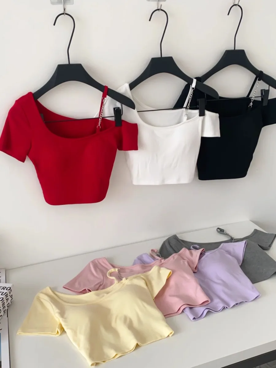 SsTss Trendy Ins Off-Shoulder Strap Short Sleeve T-Shirt Women's Summer Padded Slim Bodycon Crop Top Chic
SsTss Trendy Ins Off-Shoulder Strap Short Sleeve T-Shirt Women's Summer Padded Slim Bodycon Crop Top Chic