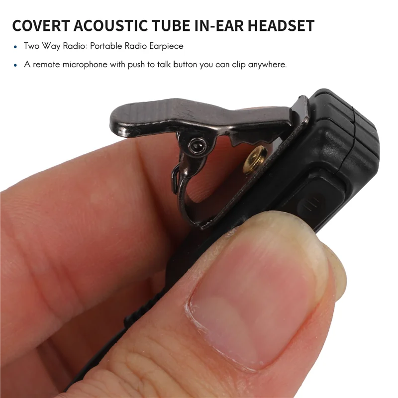KIKI 2 Pin PTT MIC Headset Covert Acoustic Tube In-ear Earpiece For UV-5R -888S CB Radio Accessories
KIKI 2 Pin PTT MIC Headset Covert Acoustic Tube In-ear Earpiece For UV-5R -888S CB Radio Accessories