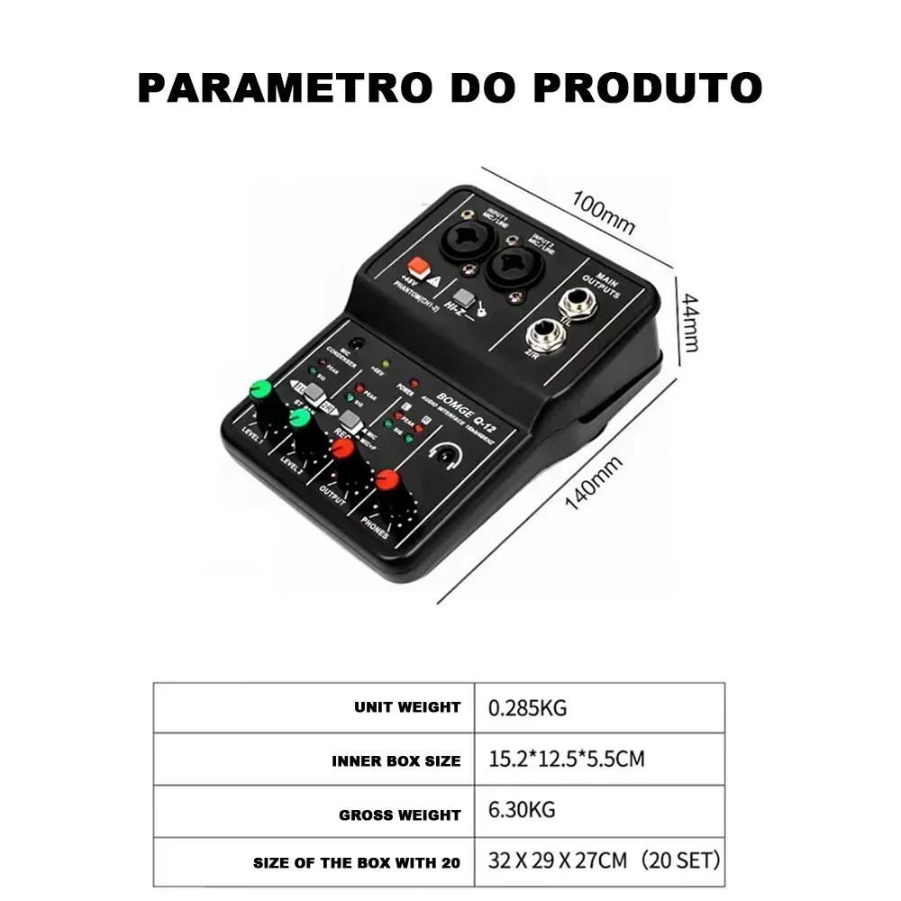 Sound Card Audio Mixer Sound Board Console Desk System Interface 4 Channel 48V Power Stereo Computer Sound Card
Sound Card Audio Mixer Sound Board Console Desk System Interface 4 Channel 48V Power Stereo Computer Sound Card