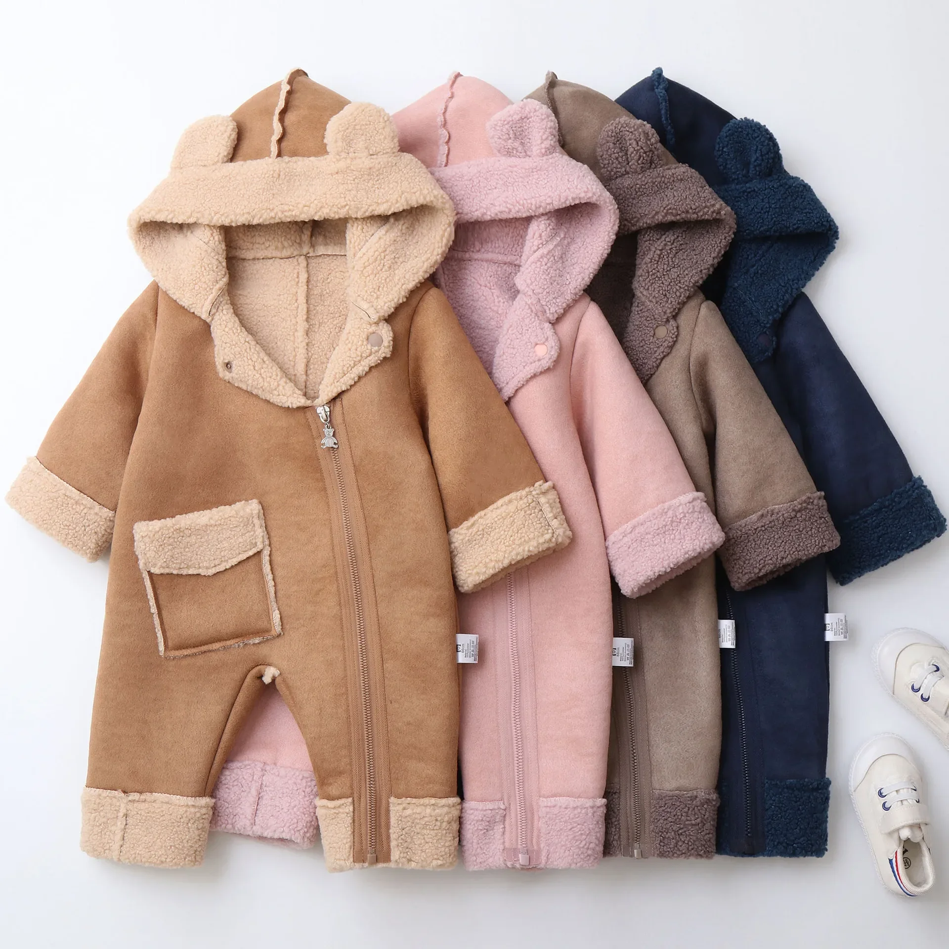 Bear Hooded Baby Onesie Fleece Lined Zip Up Shearling Romper Autumn Winter New 0-24M Baby Clothing
Bear Hooded Baby Onesie Fleece Lined Zip Up Shearling Romper Autumn Winter New 0-24M Baby Clothing