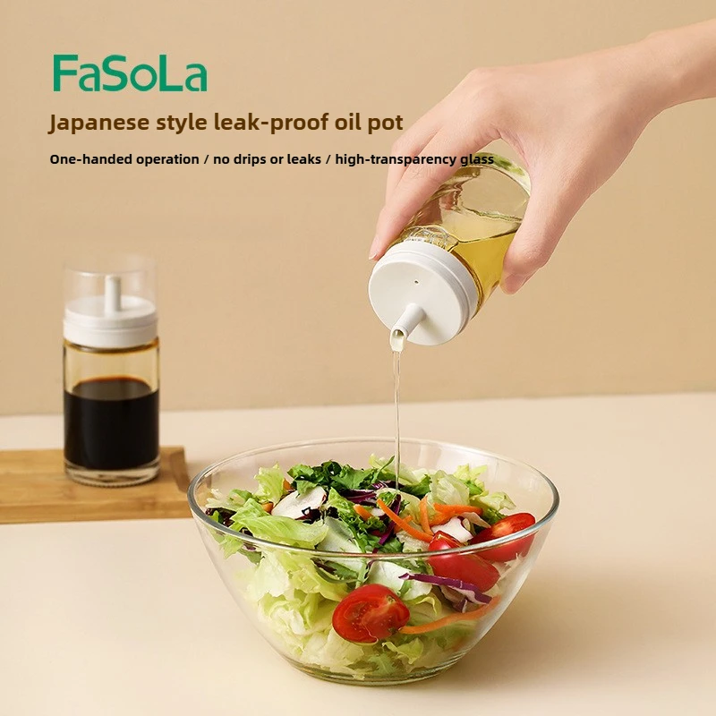 FaSoLa Leak-proof Oil Pot Household Glass Soy Sauce Bottle Kitchen Supplies Edible Sesame Oil Bottle Small Oil Can Bottle
FaSoLa Leak-proof Oil Pot Household Glass Soy Sauce Bottle Kitchen Supplies Edible Sesame Oil Bottle Small Oil Can Bottle