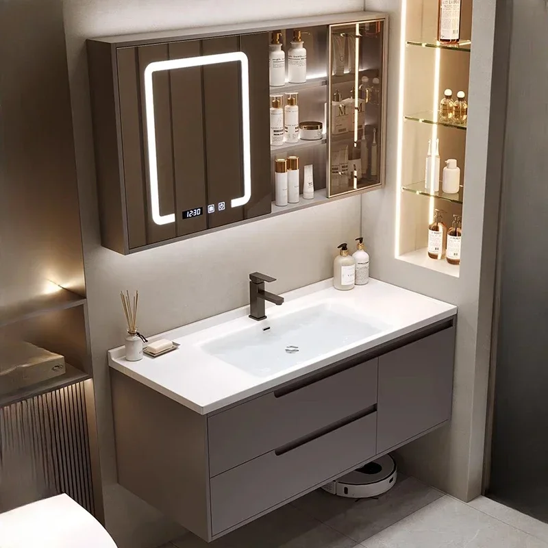 Nordic Luxury Rock Plate Bathroom Cabinets Wall-mounted Vanity Sink Smart Mirror Cabinets Storage Furniture Muebles Baño FYBC
Nordic Luxury Rock Plate Bathroom Cabinets Wall-mounted Vanity Sink Smart Mirror Cabinets Storage Furniture Muebles Baño FYBC