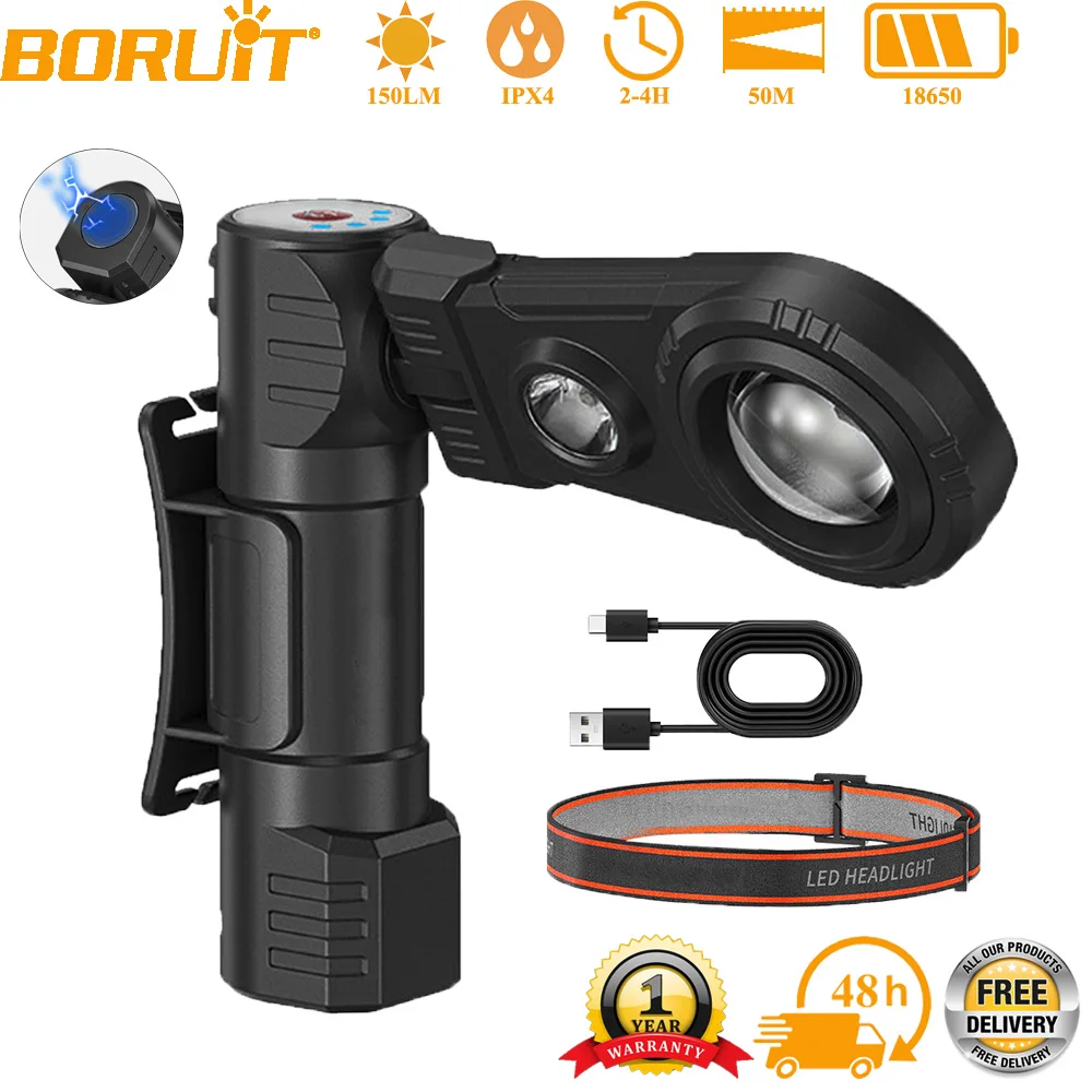 Налобный фонарь BORUiT Ultra Bright LED, перезаряжаемый через USB, 180 люмен ° Складной рабочий фонарь 18650 с магнитом, налобный фонарь для экстренных ситуаций на открытом воздухе
Налобный фонарь BORUiT Ultra Bright LED, перезаряжаемый через USB, 180 люмен ° Складной рабочий фонарь 18650 с магнитом, налобный фонарь для экстренных ситуаций на открытом воздухе