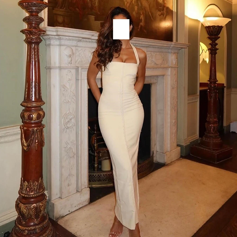 Evening Dresses Elegant For Halter Strapless Ankle Length Sleeveless Straight Jersey SOlid Color Dresses For Formal Occasions
Evening Dresses Elegant For Halter Strapless Ankle Length Sleeveless Straight Jersey SOlid Color Dresses For Formal Occasions