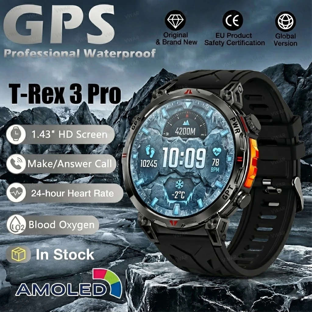 2026 оригинальные T-Rex 3 Pro военные GPS умные часы со встроенным компасом GNSS, альтиметр, 5 АТМ, водонепроницаемые спортивные умные часы для мужчин и женщин
2026 оригинальные T-Rex 3 Pro военные GPS умные часы со встроенным компасом GNSS, альтиметр, 5 АТМ, водонепроницаемые спортивные умные часы для мужчин и женщин
