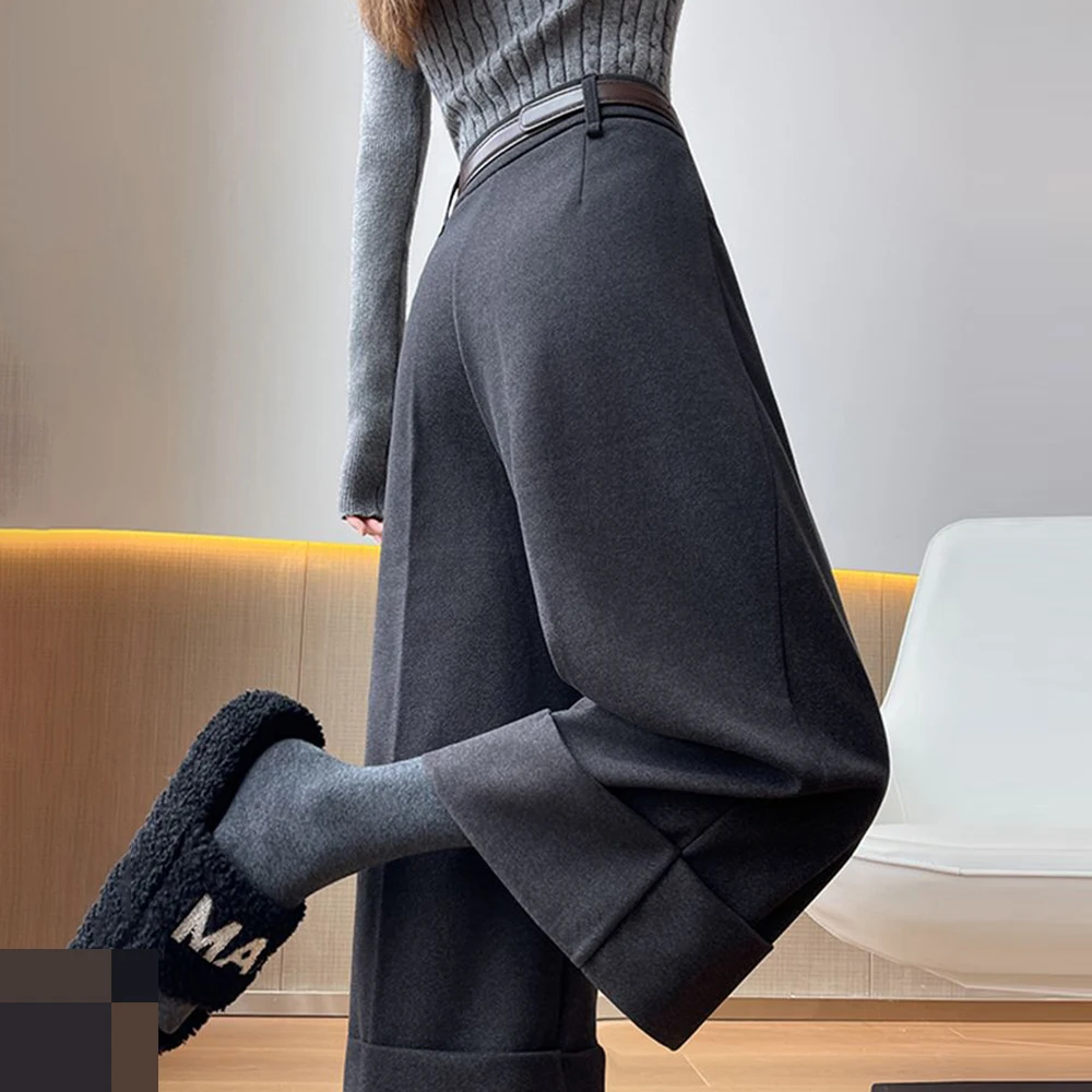 Шерстяные плоские широкие брюки, женские осенние и осенние драпированные брюки с высокой талией, семиточечный костюм, повседневные брюки с закругленными восемью точками
Шерстяные плоские широкие брюки, женские осенние и осенние драпированные брюки с высокой талией, семиточечный костюм, повседневные брюки с закругленными восемью точками