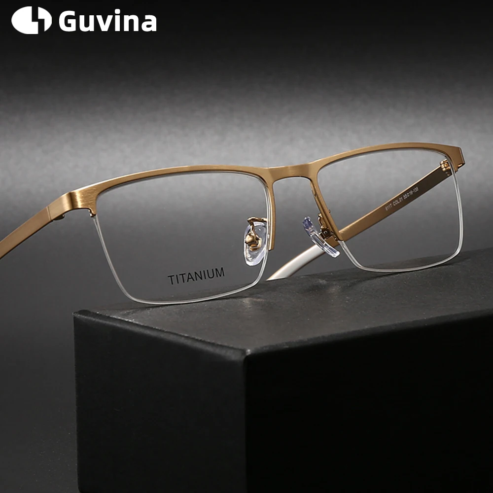 Pure Titanium Frame Anti Blue Light Optical Eyeglasses Luxury Half-frame Men's Business Work Glasses Customize Prescription
Pure Titanium Frame Anti Blue Light Optical Eyeglasses Luxury Half-frame Men's Business Work Glasses Customize Prescription