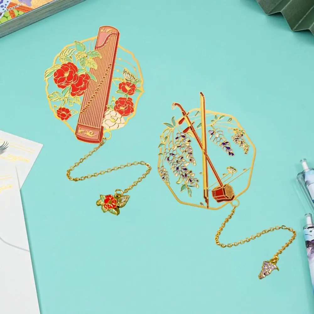 Exquisite Alloy Chinese Style Bookmarks Classical Erhu Musical Instrument Book Clip Mental with Tassel Book Page Marker Student
Exquisite Alloy Chinese Style Bookmarks Classical Erhu Musical Instrument Book Clip Mental with Tassel Book Page Marker Student