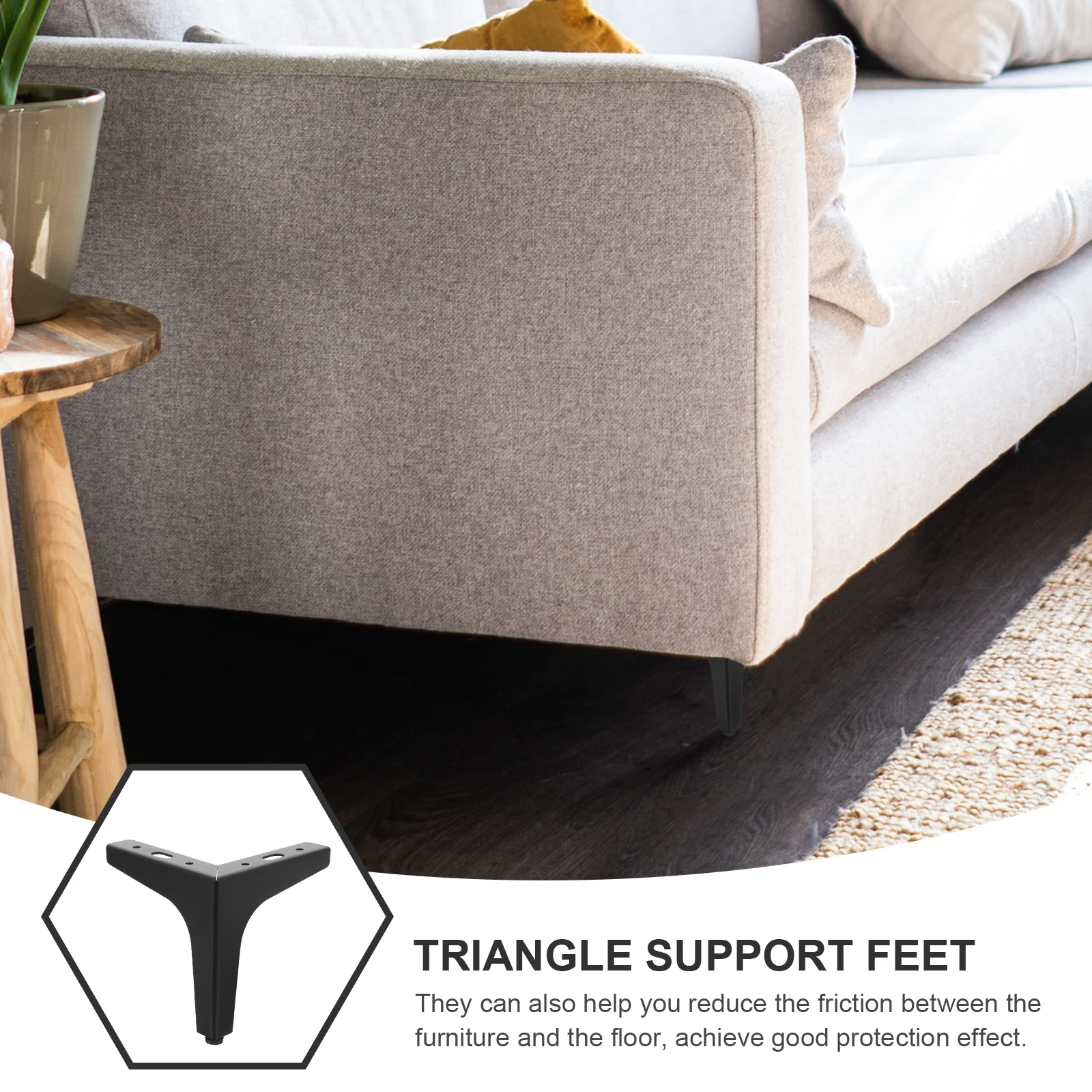 4pcs Furniture Support Legs 11cm Thick Triangle Metal Feet for Sofa Bed Cabinet Tea Table Black Durable Modern Replacement
4pcs Furniture Support Legs 11cm Thick Triangle Metal Feet for Sofa Bed Cabinet Tea Table Black Durable Modern Replacement