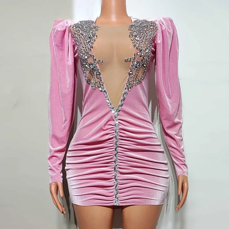 Rhinestone Party Dress Women Gogo Nightclub Bar Performance Clothing Festival Clothing Singer Stage Costume Pink Blue Black 1576
Rhinestone Party Dress Women Gogo Nightclub Bar Performance Clothing Festival Clothing Singer Stage Costume Pink Blue Black 1576