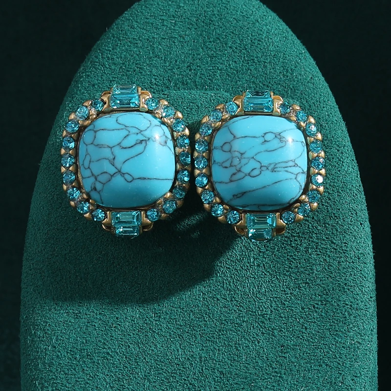 Vintage Blue Stud Earrings Natural Stone Square For Women New Rhinestones Designer Luxury Quality Jewelry Valentine Day Gift
Vintage Blue Stud Earrings Natural Stone Square For Women New Rhinestones Designer Luxury Quality Jewelry Valentine Day Gift
