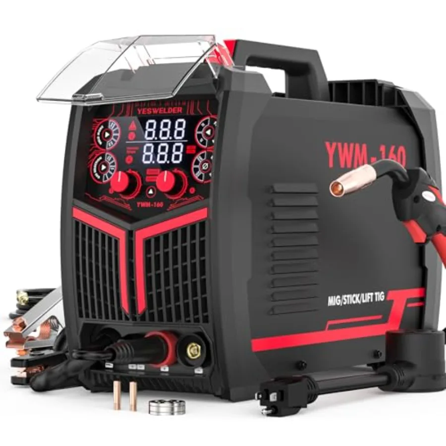 MIG welder for home garage use aluminum alloy body black color dual voltage 110V/220V with 4-in-1 multiprocess capability and l
MIG welder for home garage use aluminum alloy body black color dual voltage 110V/220V with 4-in-1 multiprocess capability and l
