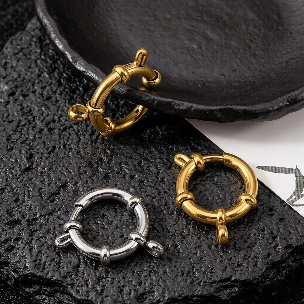 4pcs Stainless Steel Spring Clasps Round Sailor Clasp Bracelet Connector For DIY Necklace Bracelet Supplies Jewelry Findings
4pcs Stainless Steel Spring Clasps Round Sailor Clasp Bracelet Connector For DIY Necklace Bracelet Supplies Jewelry Findings