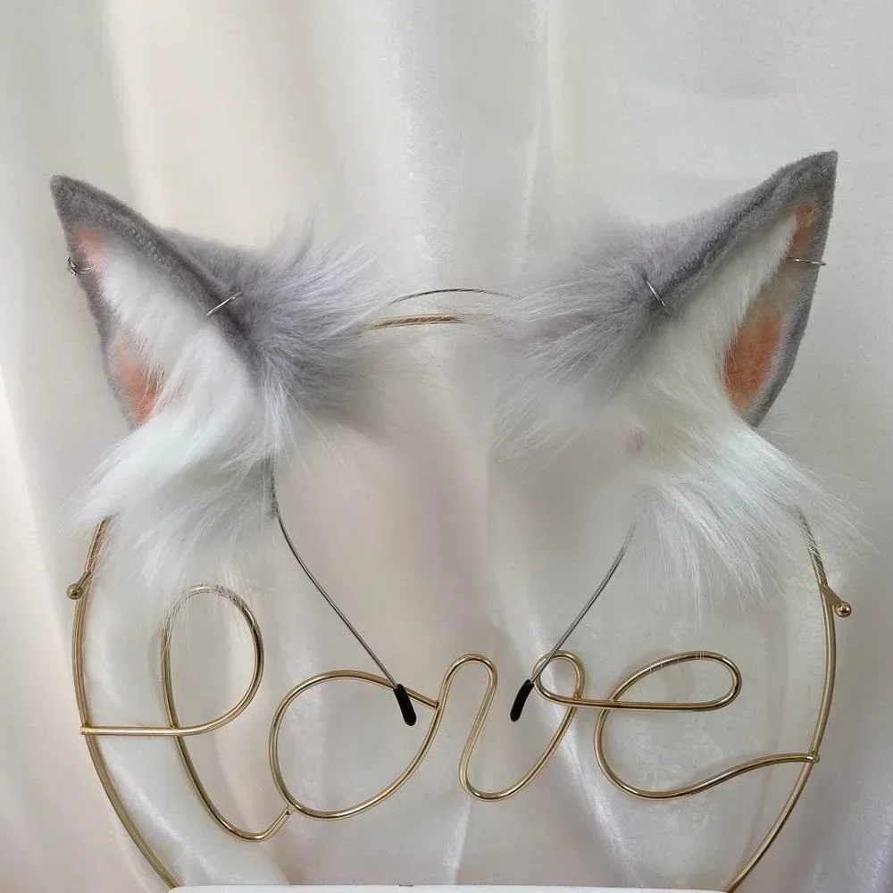 Handmade Anime Simulation Beast Gray Cat Fox Wolf Ears Hairhoop Headwear Tail For Christmas Halloween Game Party Cosplay Prop
Handmade Anime Simulation Beast Gray Cat Fox Wolf Ears Hairhoop Headwear Tail For Christmas Halloween Game Party Cosplay Prop