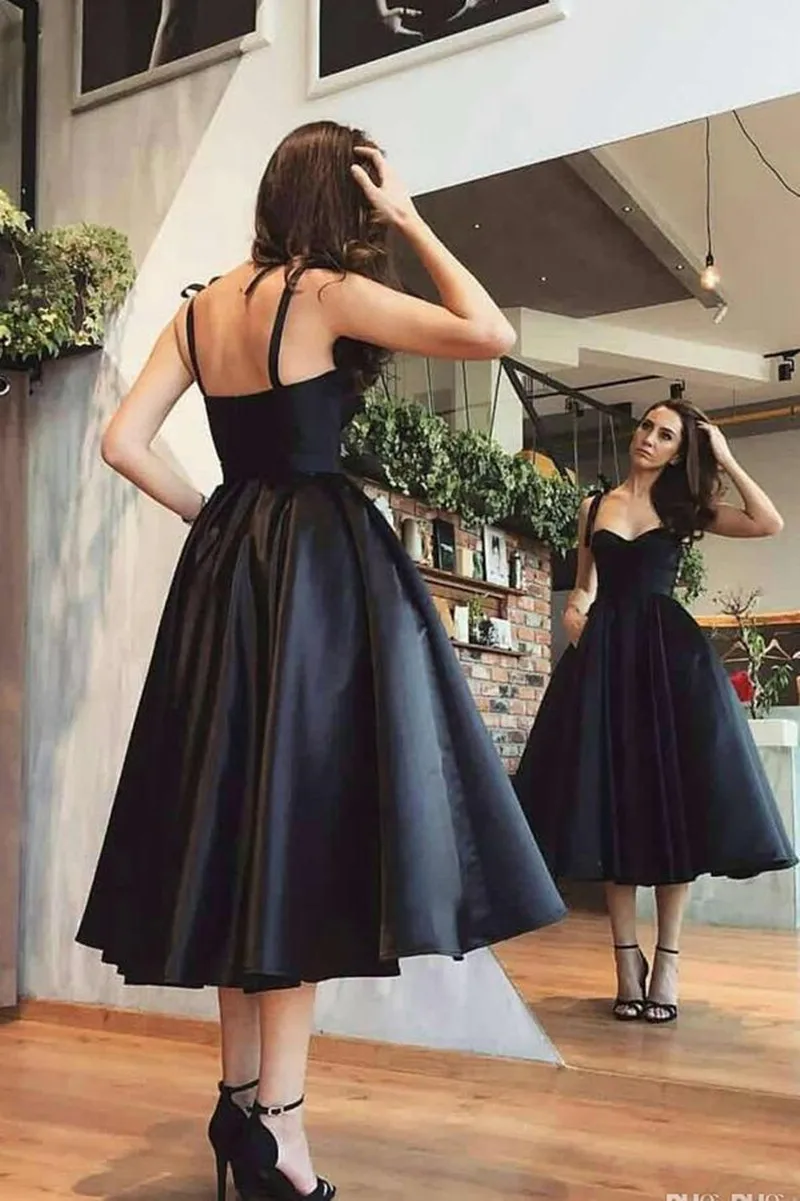 1950s Little Black Dresses A Line Short Length Satin Prom Gowns Sweetheart Neck Ankel Length Homecoming Party Gowns 2023
1950s Little Black Dresses A Line Short Length Satin Prom Gowns Sweetheart Neck Ankel Length Homecoming Party Gowns 2023