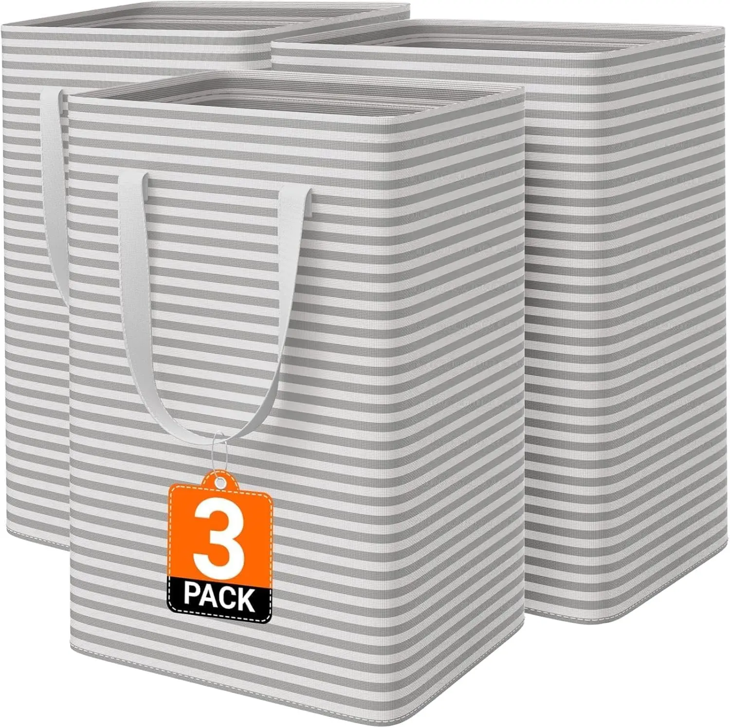 3 Pack Large Laundry Baskets, Waterproof & Freestanding, Collapsible with Reinforced Handles, 75L Each, Gray
3 Pack Large Laundry Baskets, Waterproof & Freestanding, Collapsible with Reinforced Handles, 75L Each, Gray