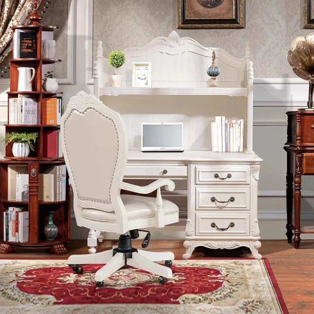 Antique American Solid Wood Desk with Bookshelf - European Platinum Decorative Computer Desk, Suitable for Office/bedroom
Antique American Solid Wood Desk with Bookshelf - European Platinum Decorative Computer Desk, Suitable for Office/bedroom