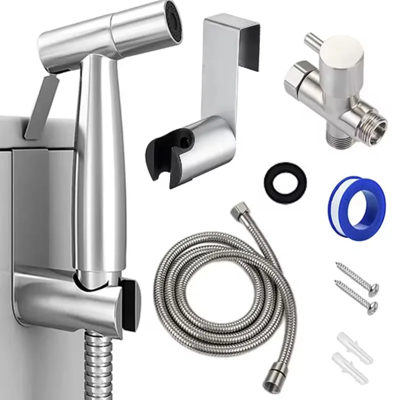 Toilet Shattaf Set Handheld Toilet Bidet Sprayer Set Kit Stainless Steel Hand Bidet Faucet for Bathroom Hand Sprayer Shower Head
Toilet Shattaf Set Handheld Toilet Bidet Sprayer Set Kit Stainless Steel Hand Bidet Faucet for Bathroom Hand Sprayer Shower Head