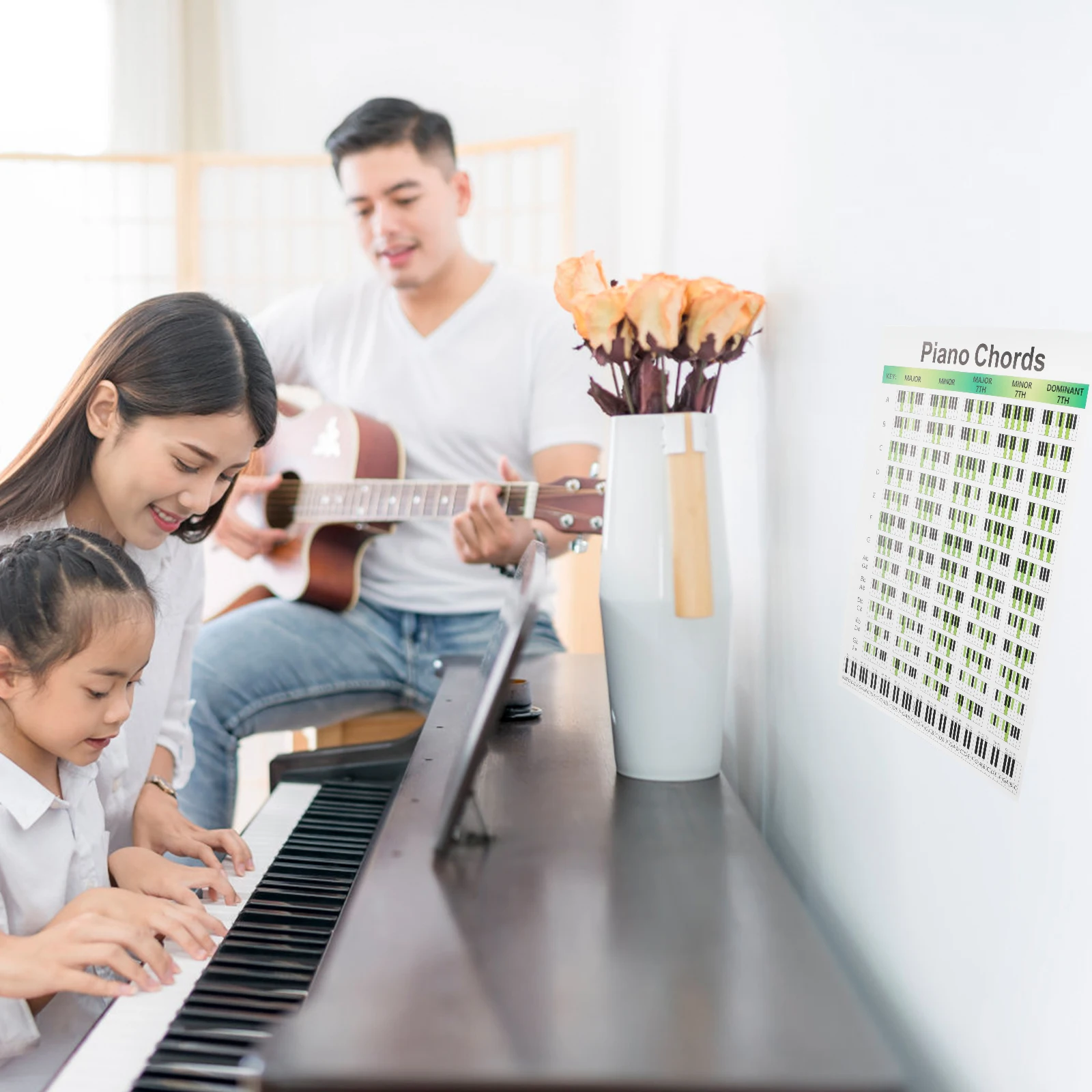 Piano Chords Chart Copper Paper Wall Poster Major Minor Diagram Practice Sheet Music Reference Guide Keyboard
Piano Chords Chart Copper Paper Wall Poster Major Minor Diagram Practice Sheet Music Reference Guide Keyboard