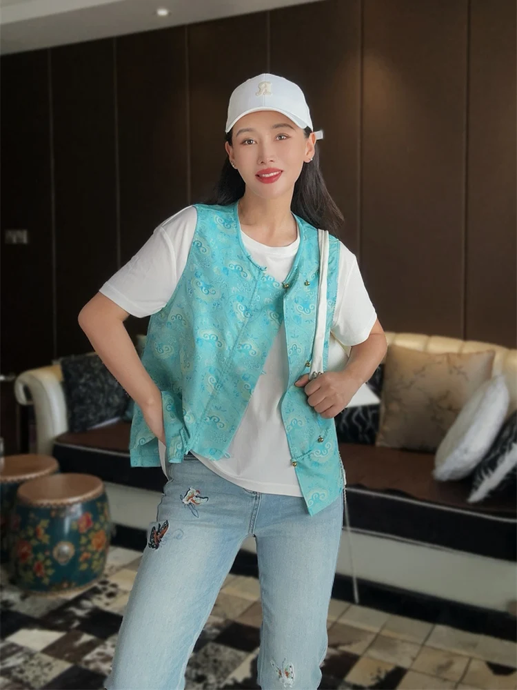 New Chinese Sle Silk u Jin Flower Luo Women's Vest round Ne Mixed Matching Layered Wear O50956 Faion Commute Wind
New Chinese Sle Silk u Jin Flower Luo Women's Vest round Ne Mixed Matching Layered Wear O50956 Faion Commute Wind