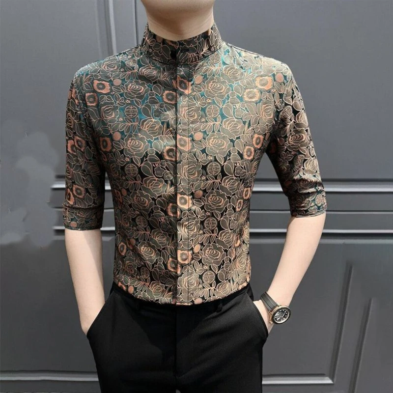 Men's Chinese Style Shirt 2026 Summer New Stand Collar Short Sleeve Vintage Floral Printed Casual Tops
Men's Chinese Style Shirt 2026 Summer New Stand Collar Short Sleeve Vintage Floral Printed Casual Tops