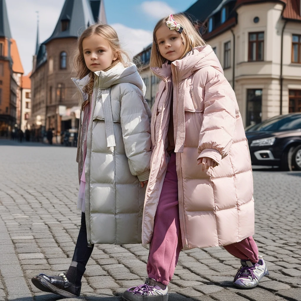 Winter Girls Long Down Jacket White Duck Feather Puffer Coat Hood Thicken Warm Outerwear for Kids Teens Casual Parkas Age 4-15
Winter Girls Long Down Jacket White Duck Feather Puffer Coat Hood Thicken Warm Outerwear for Kids Teens Casual Parkas Age 4-15