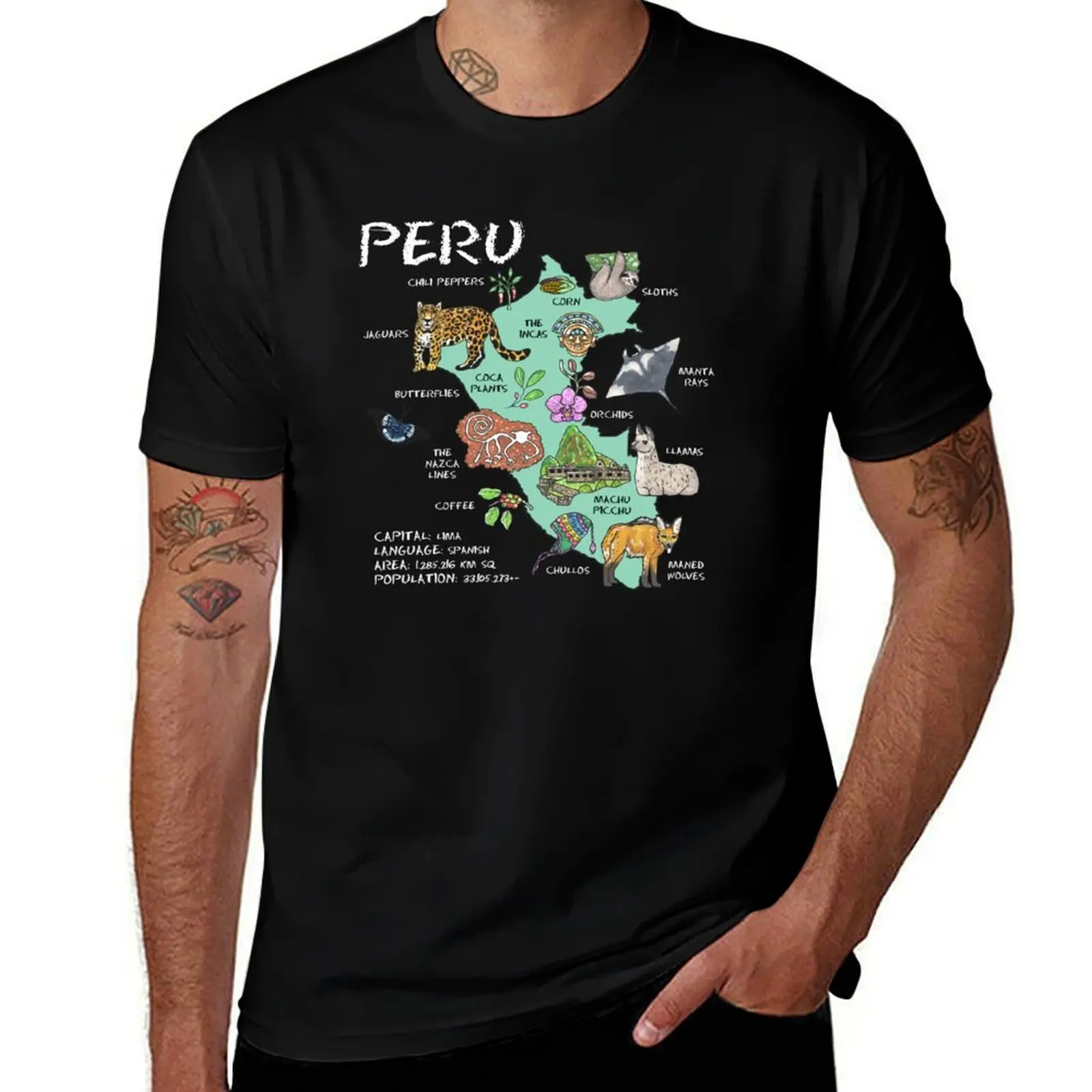 Peru - illustrated map T-Shirt T-shirts man fashion shirts anime shirt summer clothes cotton t shirt men
Peru - illustrated map T-Shirt T-shirts man fashion shirts anime shirt summer clothes cotton t shirt men