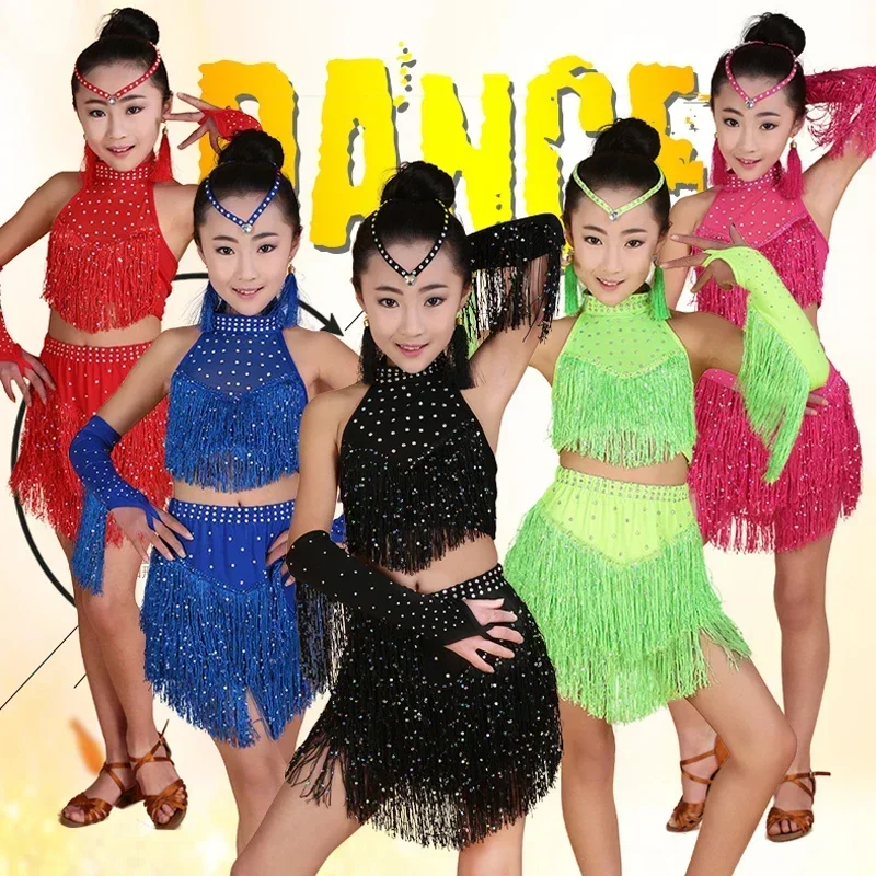 Dance dress Kids Salsa Performance Costumes competition skating Dancewear dresses Outfits Tassels Girls Professional latin
Dance dress Kids Salsa Performance Costumes competition skating Dancewear dresses Outfits Tassels Girls Professional latin
