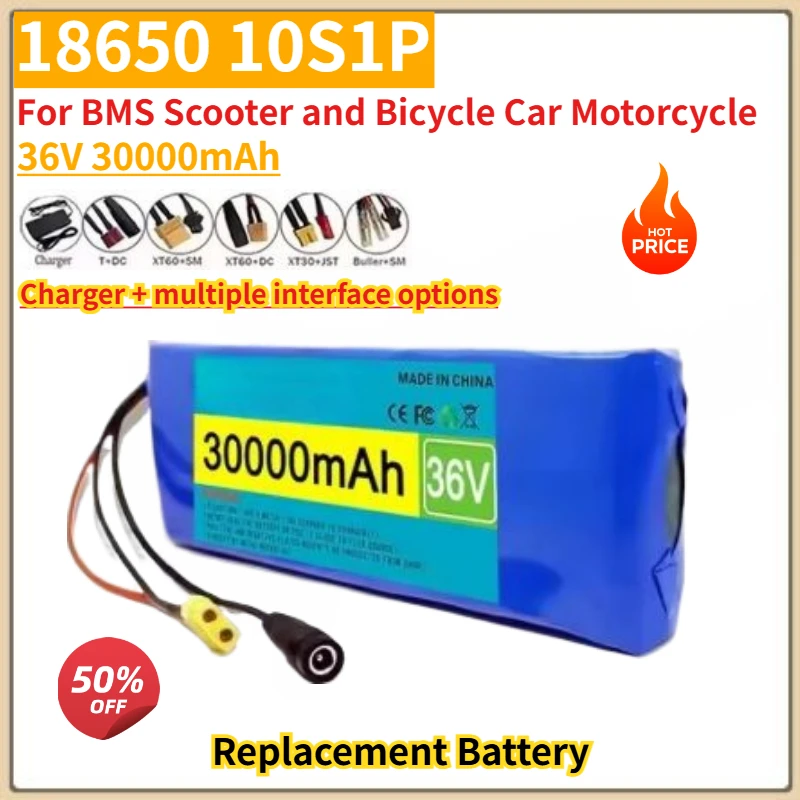 High Quality 18650 10S1P Battery 36V 30000mAh For BMS Scooter and Bicycle Car Motorcycle Brand New Replacement Battery
High Quality 18650 10S1P Battery 36V 30000mAh For BMS Scooter and Bicycle Car Motorcycle Brand New Replacement Battery