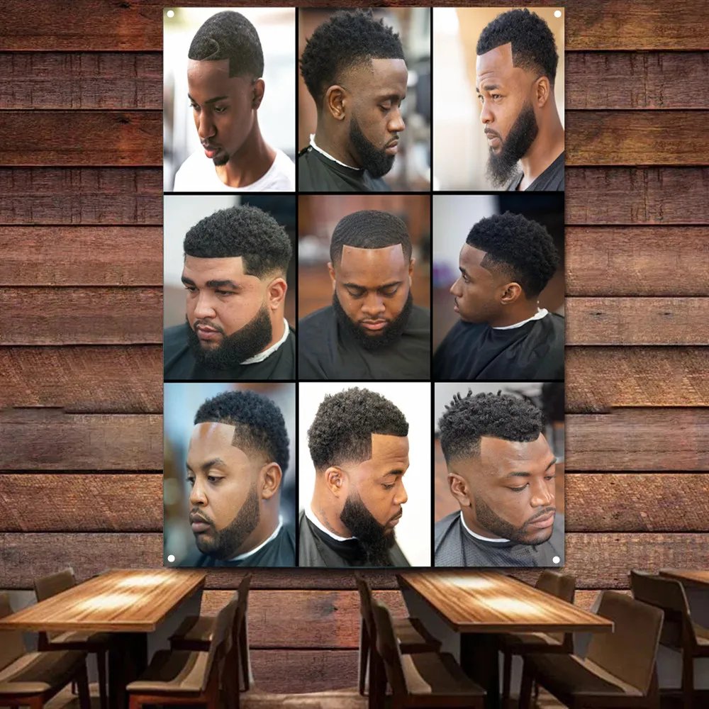Black Men Hairstyle Poster Vintage Barber Shop Wall Decor Haircut Banner Flag with 4 Grommets Hairstyling Poster Wall Charts
Black Men Hairstyle Poster Vintage Barber Shop Wall Decor Haircut Banner Flag with 4 Grommets Hairstyling Poster Wall Charts