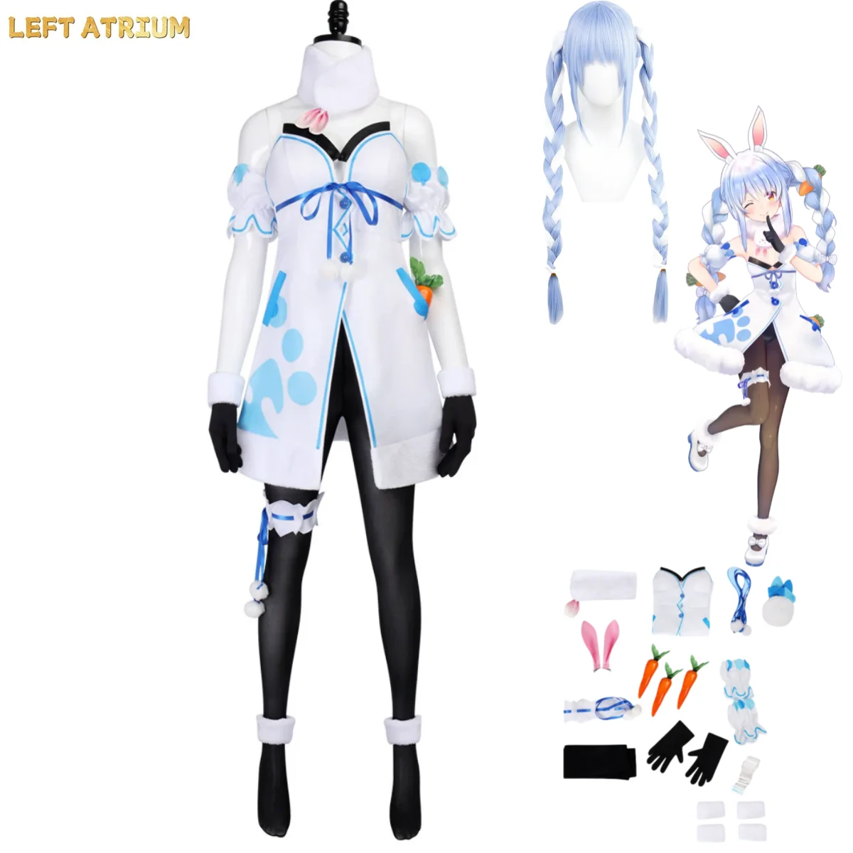 VTuber Virtual YouTuber Usada Pekora Cosplay Costume Hololive White Dress Panty Hose Uniform Wig Woman Sexy Christmas Suit
VTuber Virtual YouTuber Usada Pekora Cosplay Costume Hololive White Dress Panty Hose Uniform Wig Woman Sexy Christmas Suit