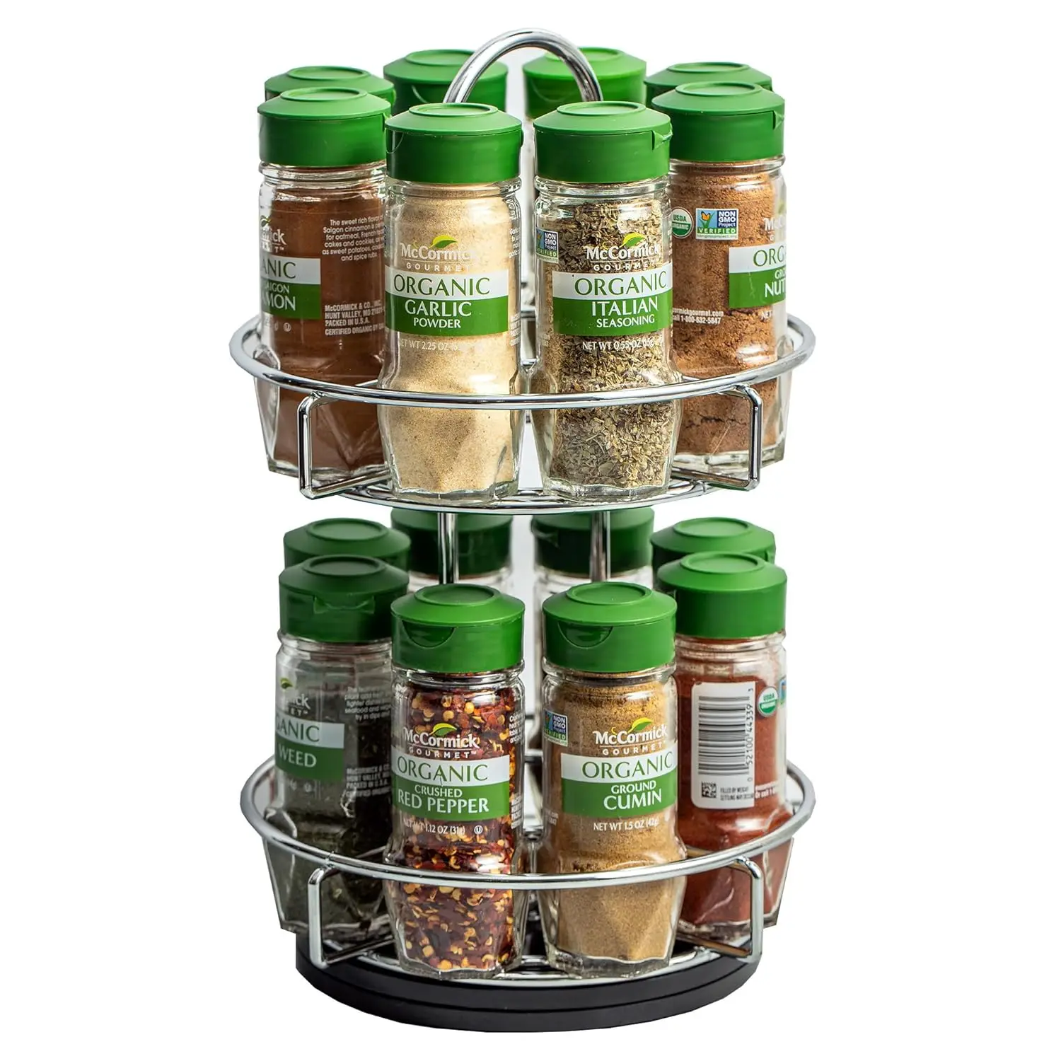 Two Tier Chrome 16 Piece Organic Spice Rack Organizer with Spices Included, 15.41 oz
Two Tier Chrome 16 Piece Organic Spice Rack Organizer with Spices Included, 15.41 oz