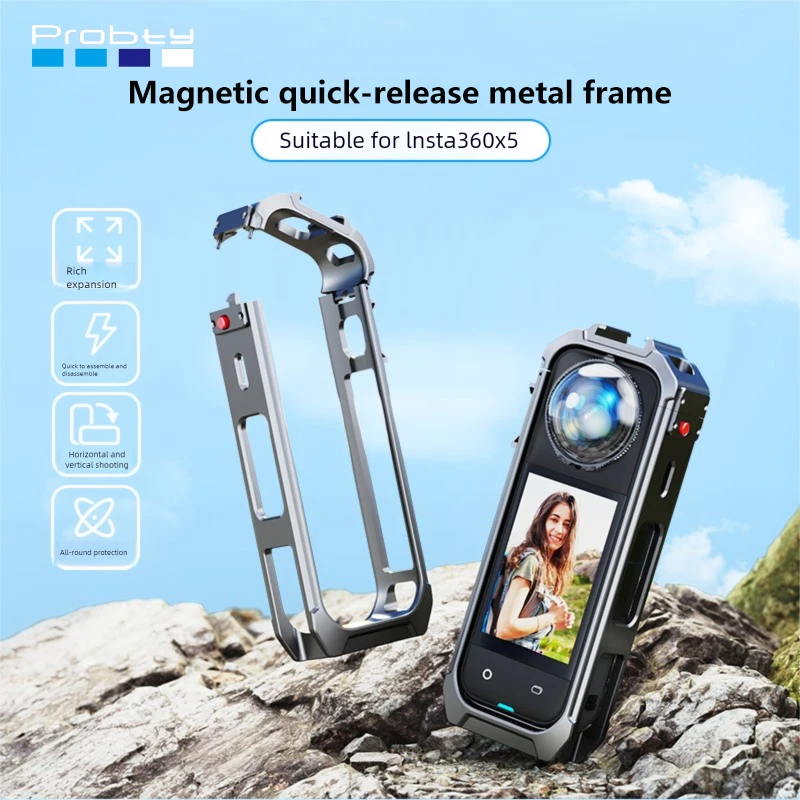 Camera Cage for Insta360 X5 Durable Aluminum Alloy Protective Case Built-in Cold Shoe Mounts Action Camera Frame
Camera Cage for Insta360 X5 Durable Aluminum Alloy Protective Case Built-in Cold Shoe Mounts Action Camera Frame